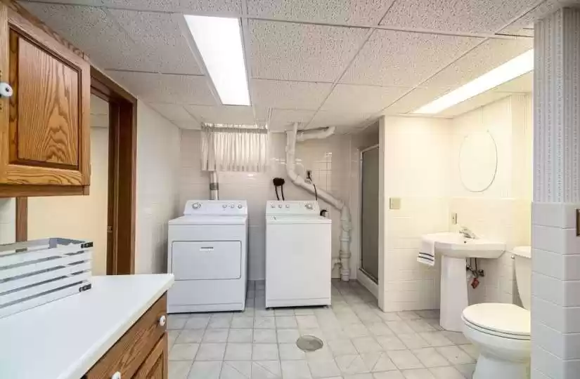 Bathroom and laundry area