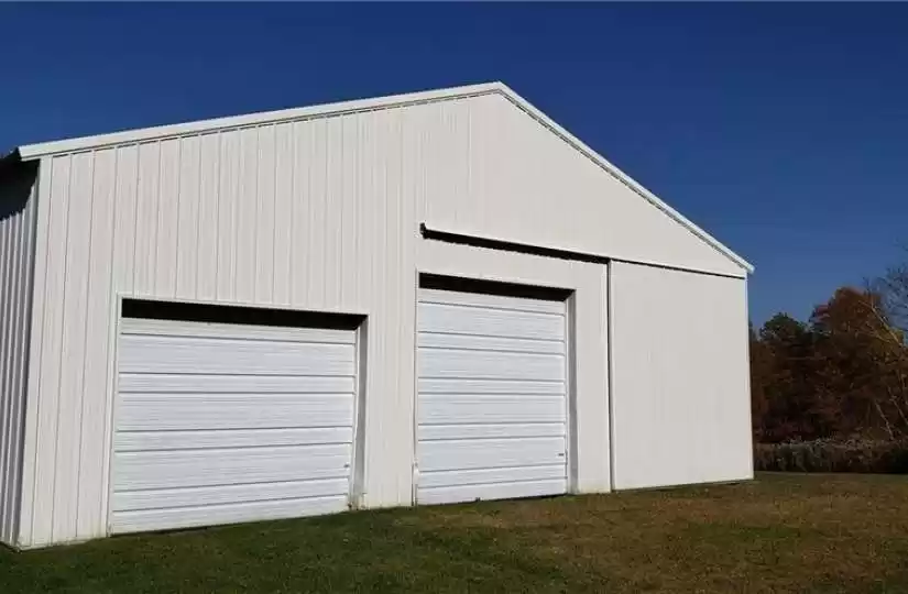 38x34 pole shed large sliding door access too