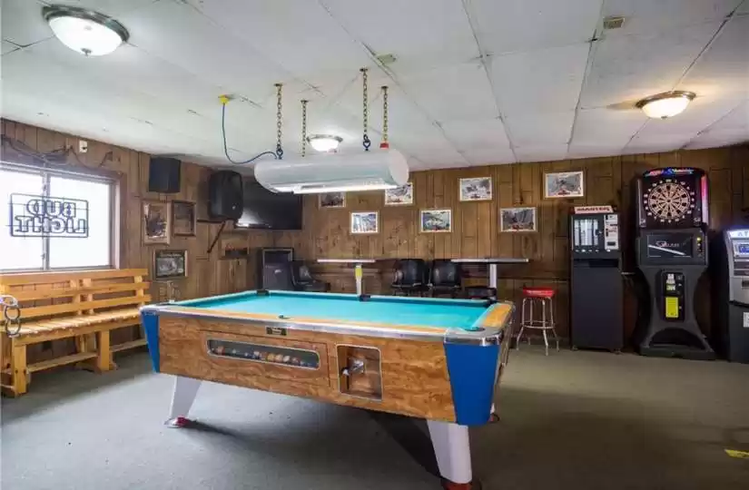 Pool table area and seating